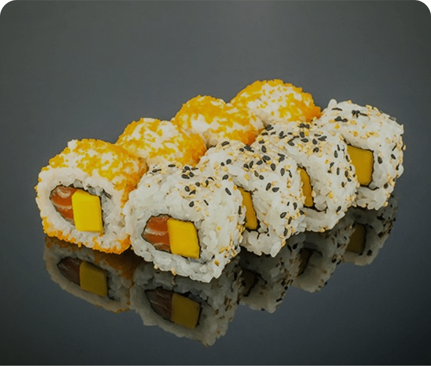 Sake Mango Inside-Outside Roll (8 Stuck)